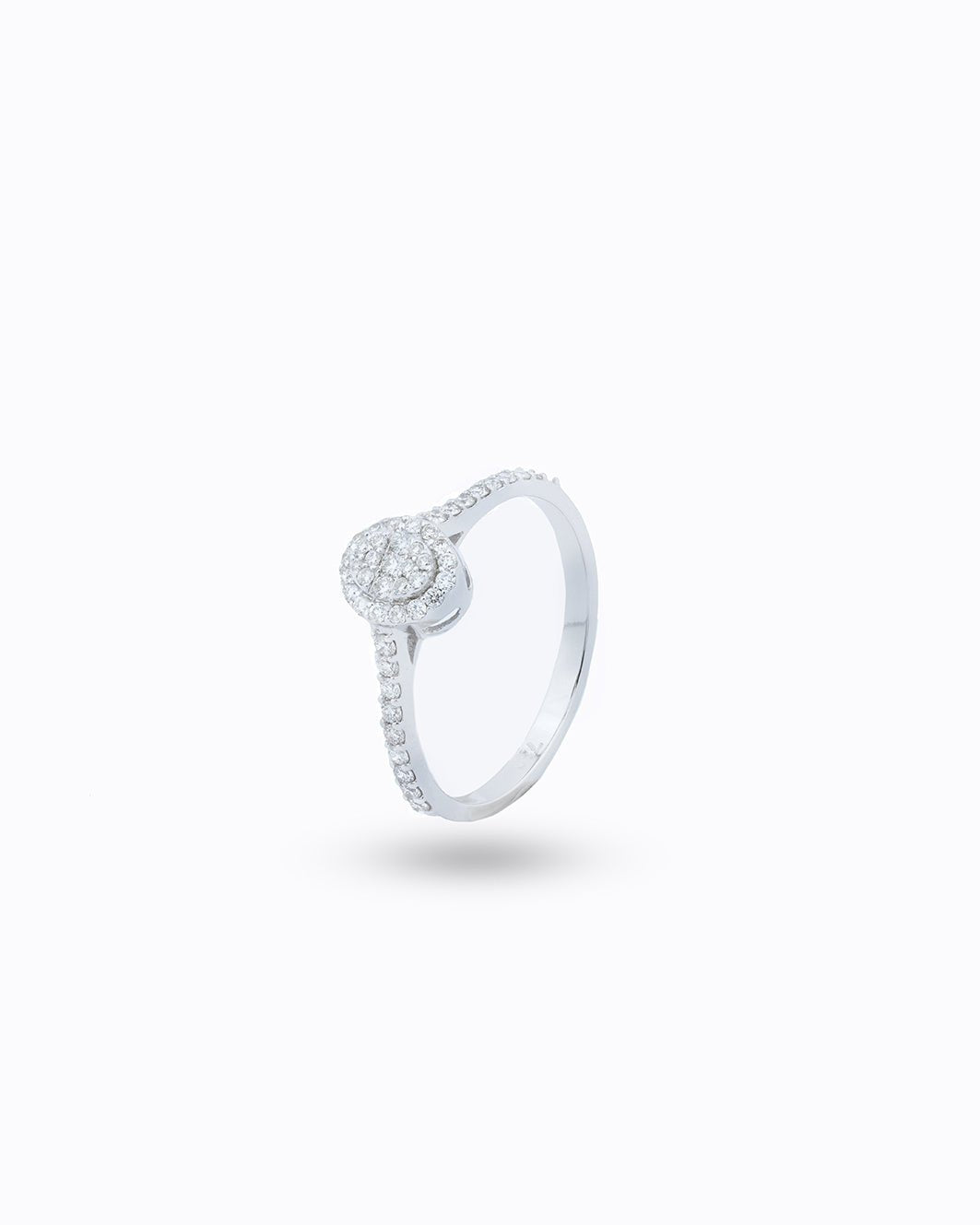 Round Pavé Diamond Ring - Aurel Gold