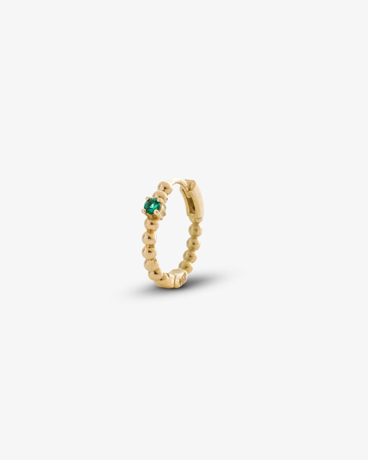 Single Stone Beaded Huggie - Aurel Gold