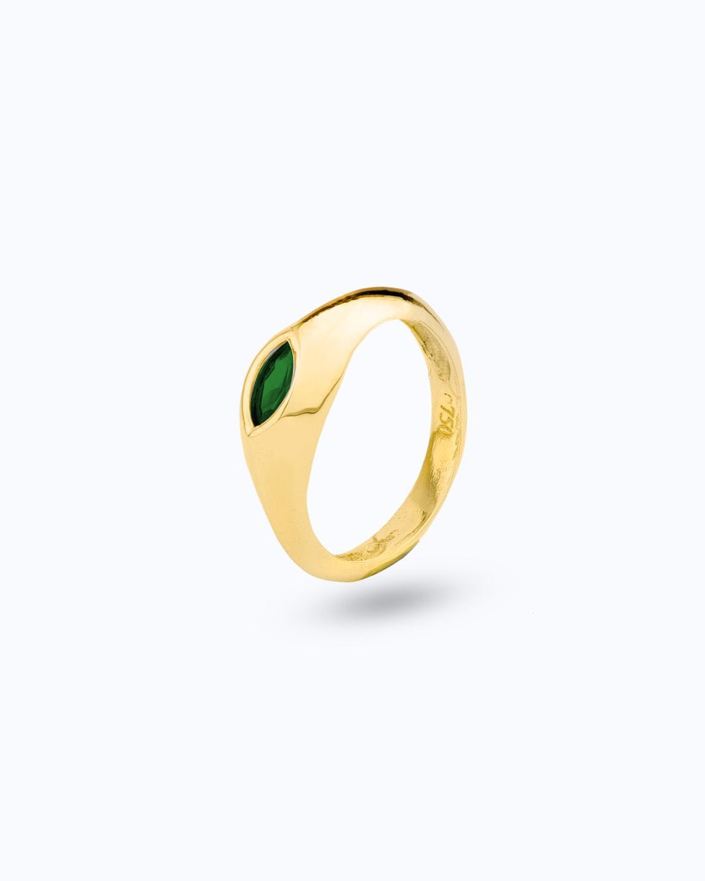 Sleek Marquise Ring - Emerald - Aurel Gold