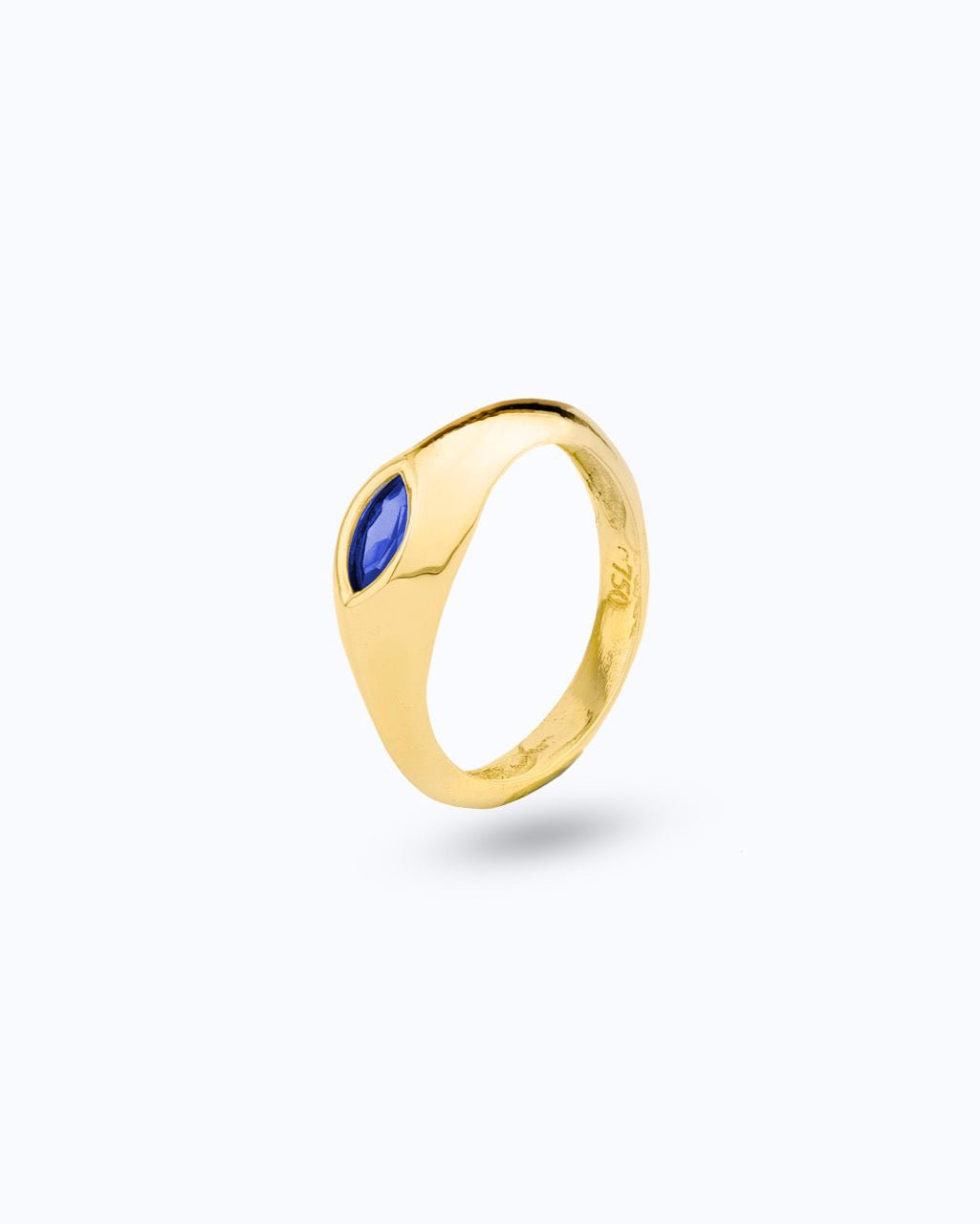 Sleek Marquise Ring - Sapphire Blue - Aurel Gold