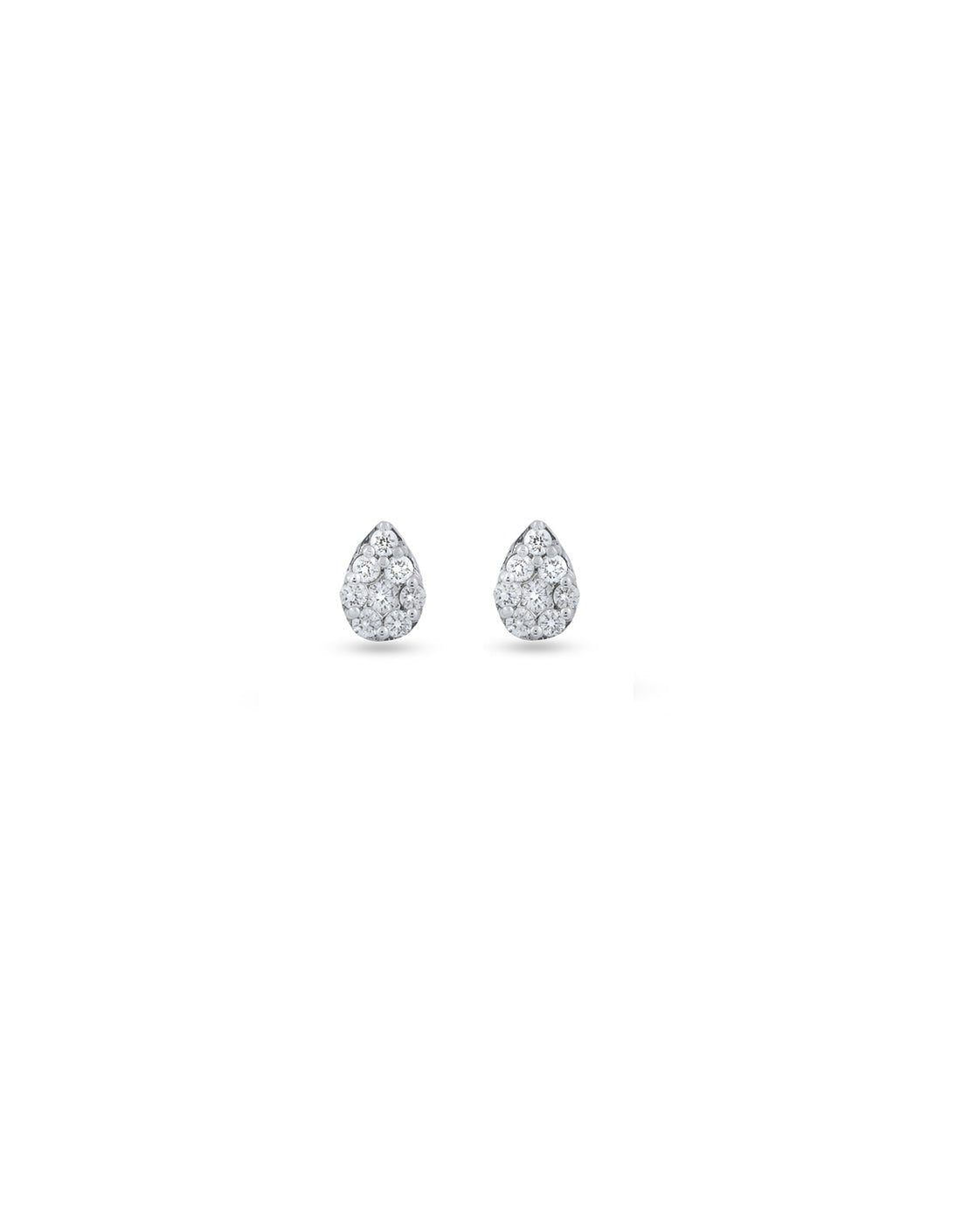 Small Pear Shape Illusion Diamond Earrings - Aurel Gold