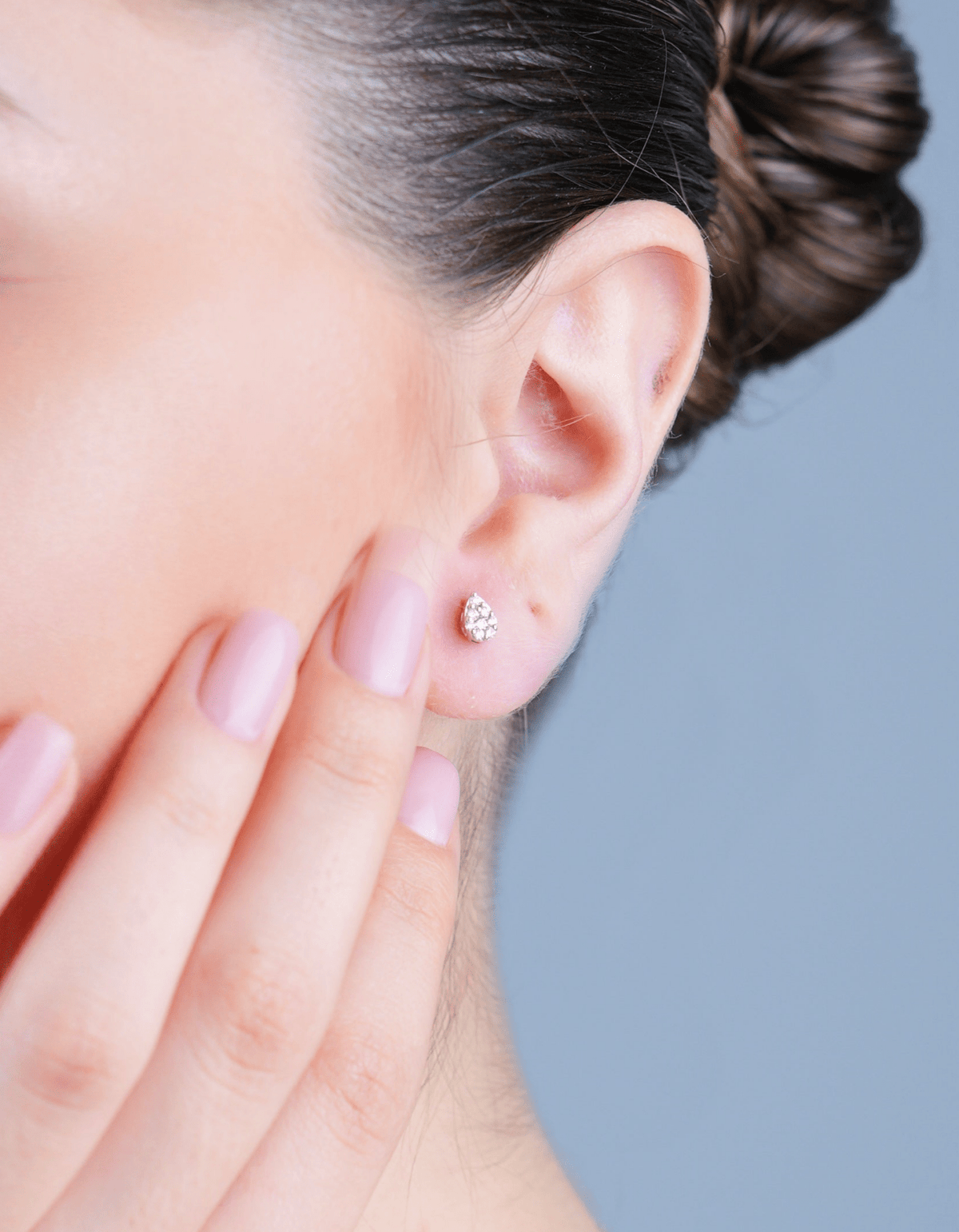 Small Pear Shape Illusion Diamond Earrings - Aurel Gold