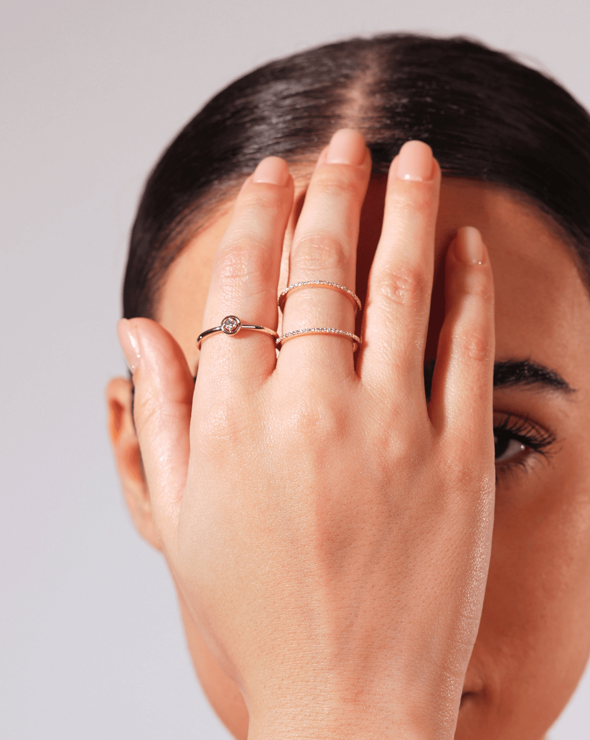 Stackable Pavé Diamond Ring - Thin - Aurel Gold