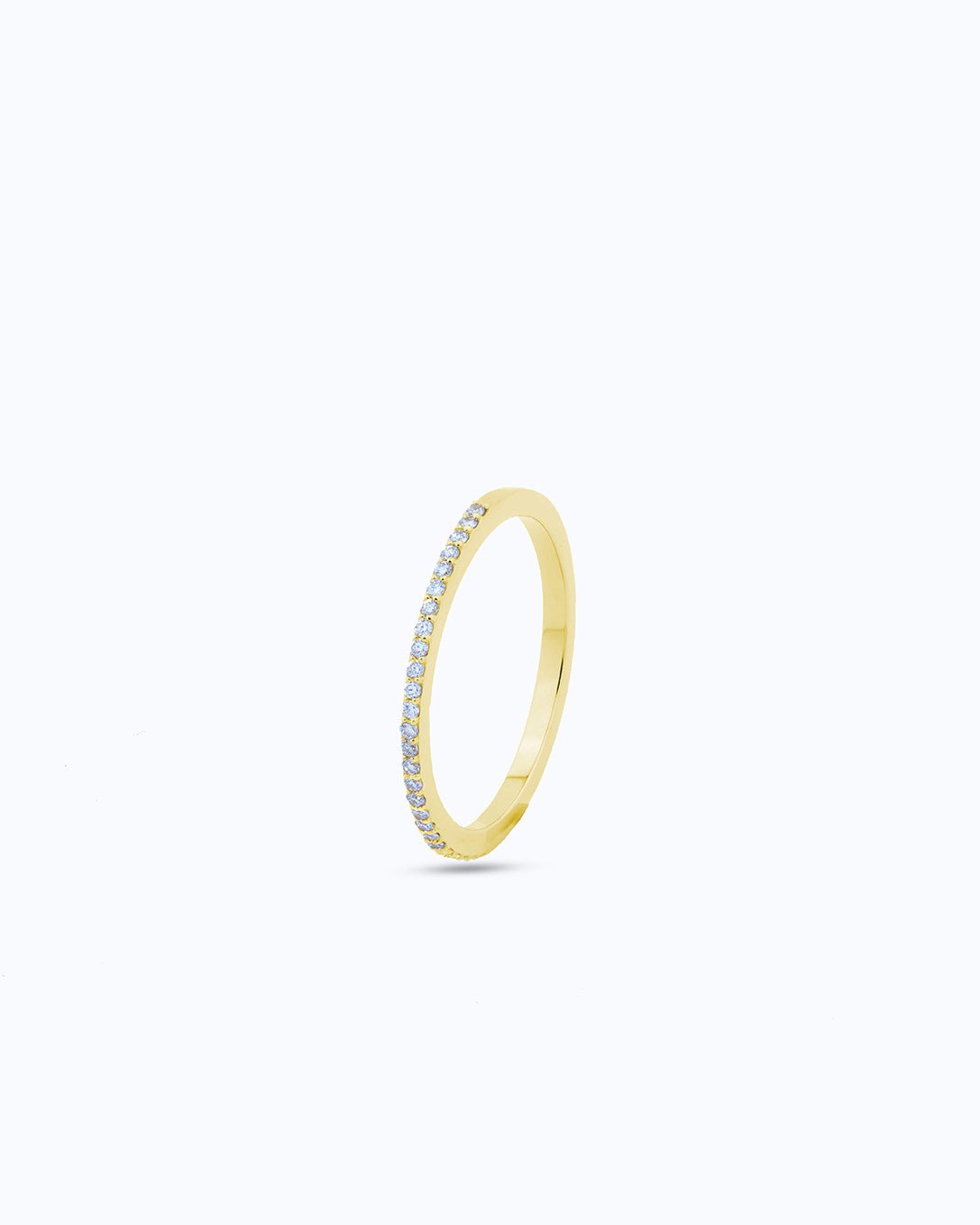 Stackable Pavé Diamond Ring - Thin - Aurel Gold