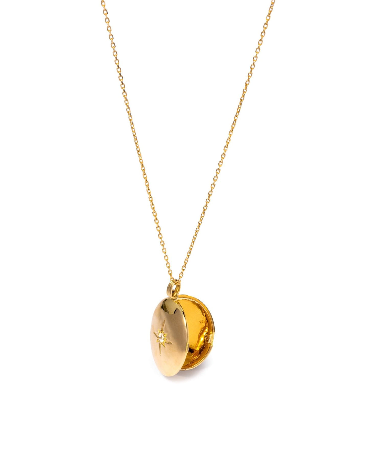 Star Diamond Locket Necklace - Aurel Gold