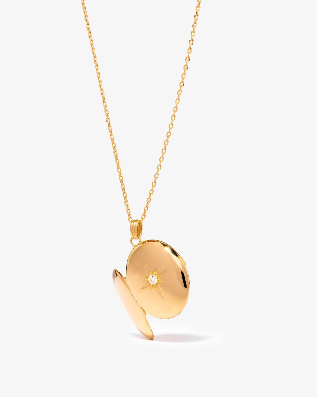 Star Diamond Locket Necklace - Aurel Gold