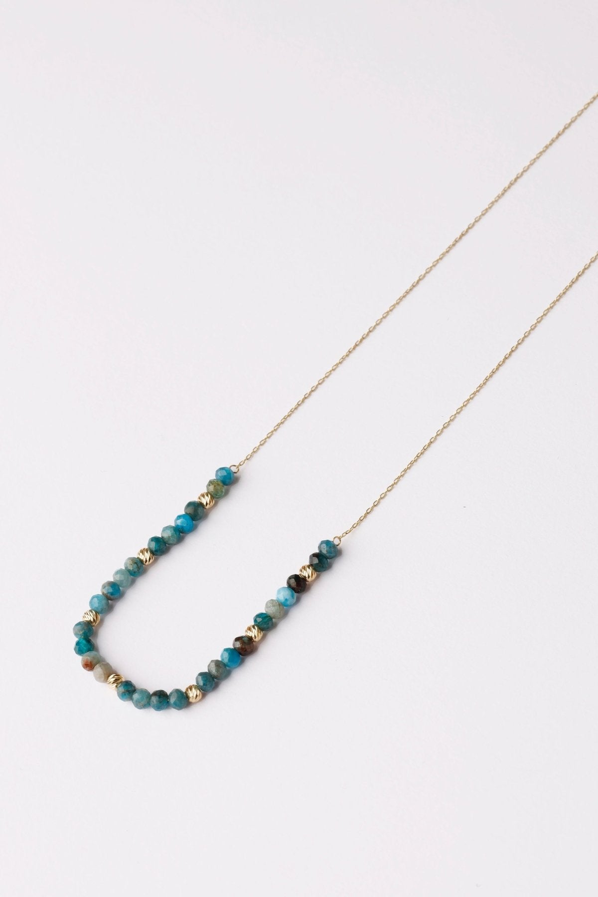 Turquoise Beaded Necklace - Aurel Gold