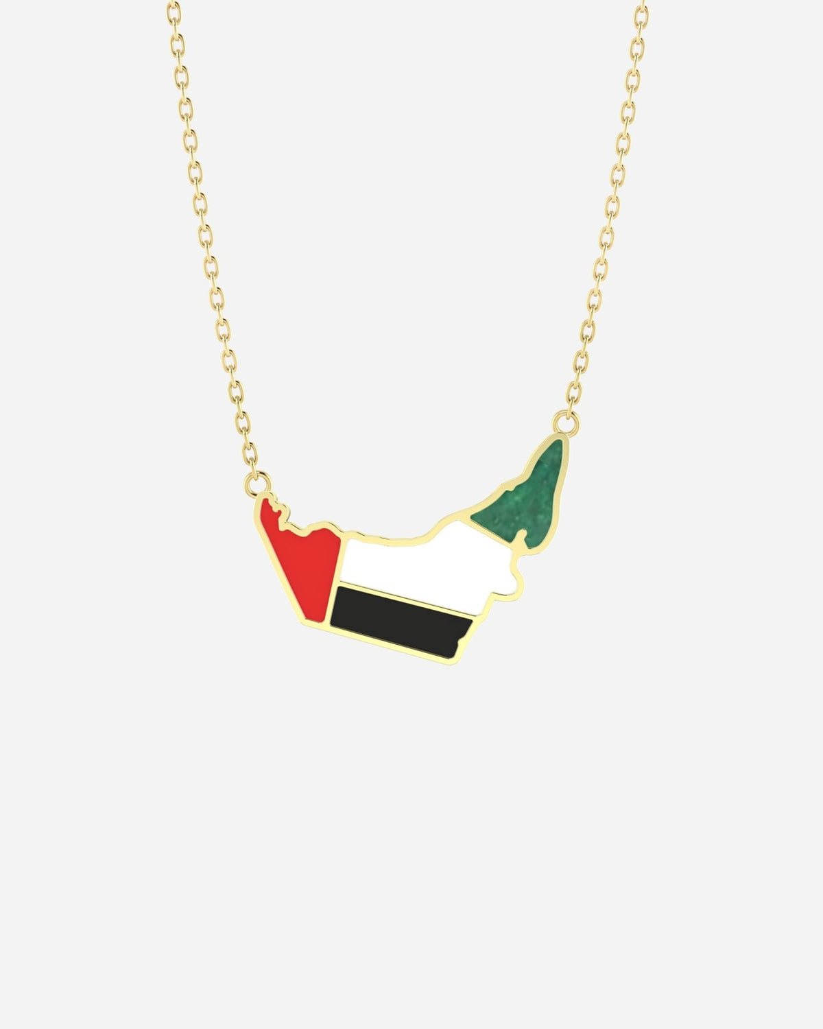 UAE Enamel Map Necklace - Aurel Gold