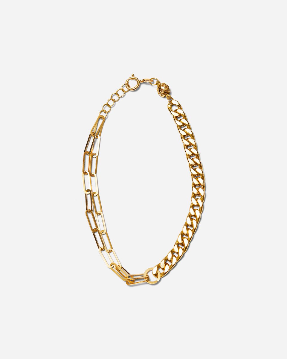Double Chain Paperclip Bracelet - Aurel Gold
