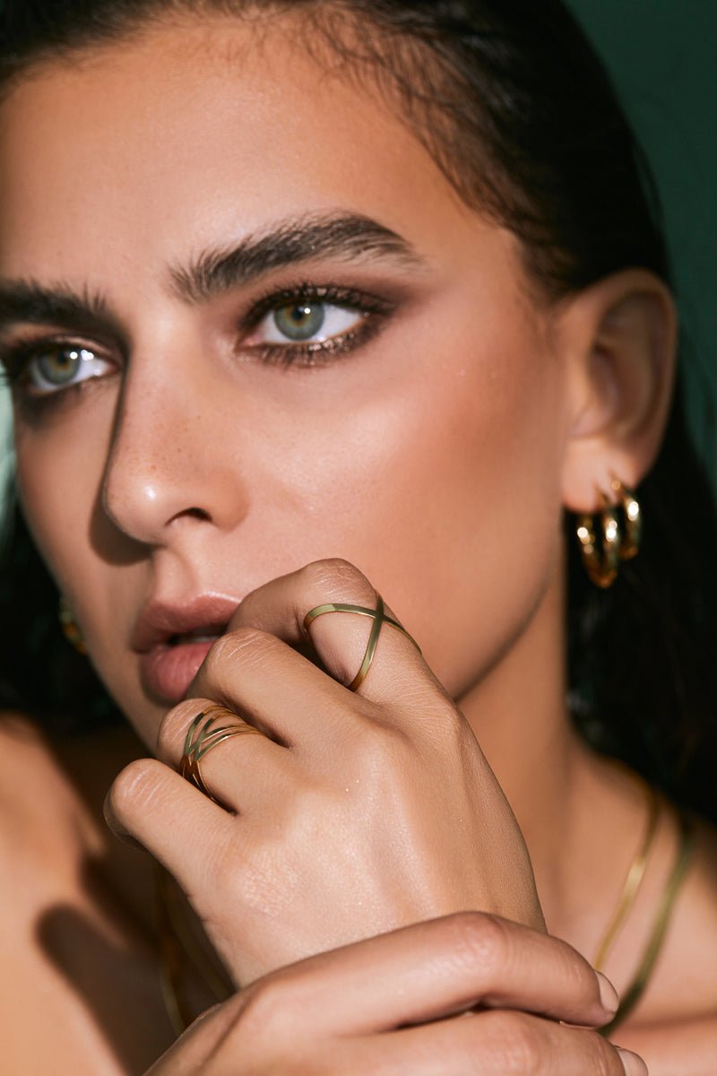 Double X Ring - Aurel Gold