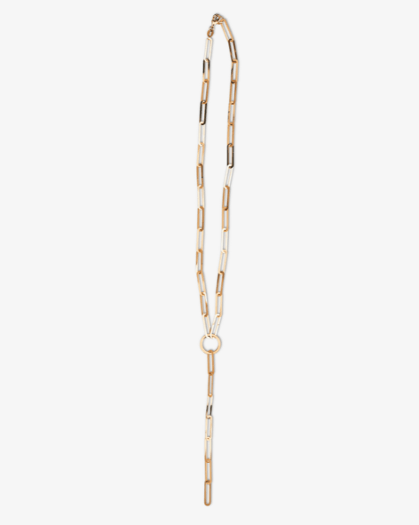 Drop Paperclip Necklace - Aurel Gold