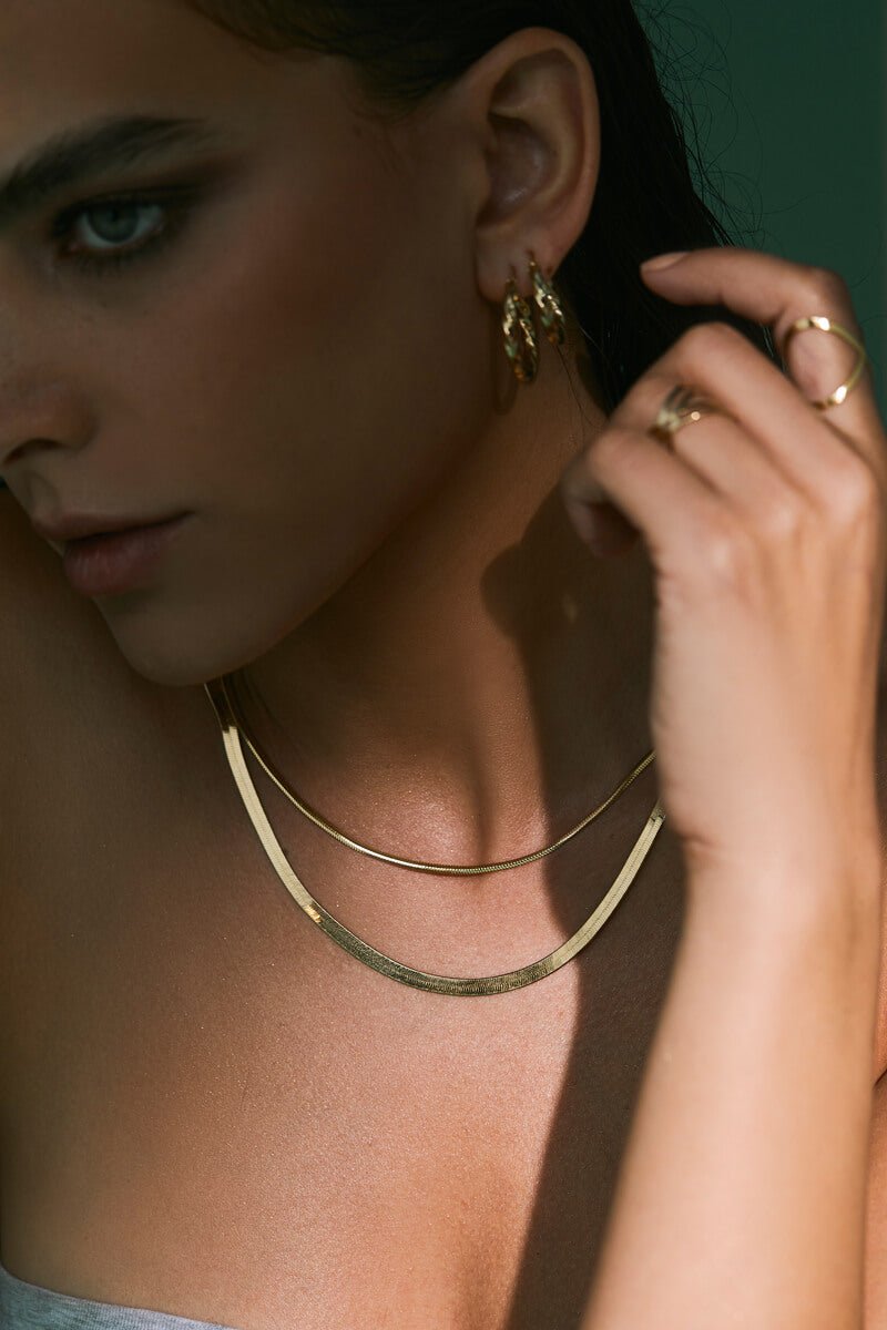 Italian Snake Necklace - Thin - Aurel Gold